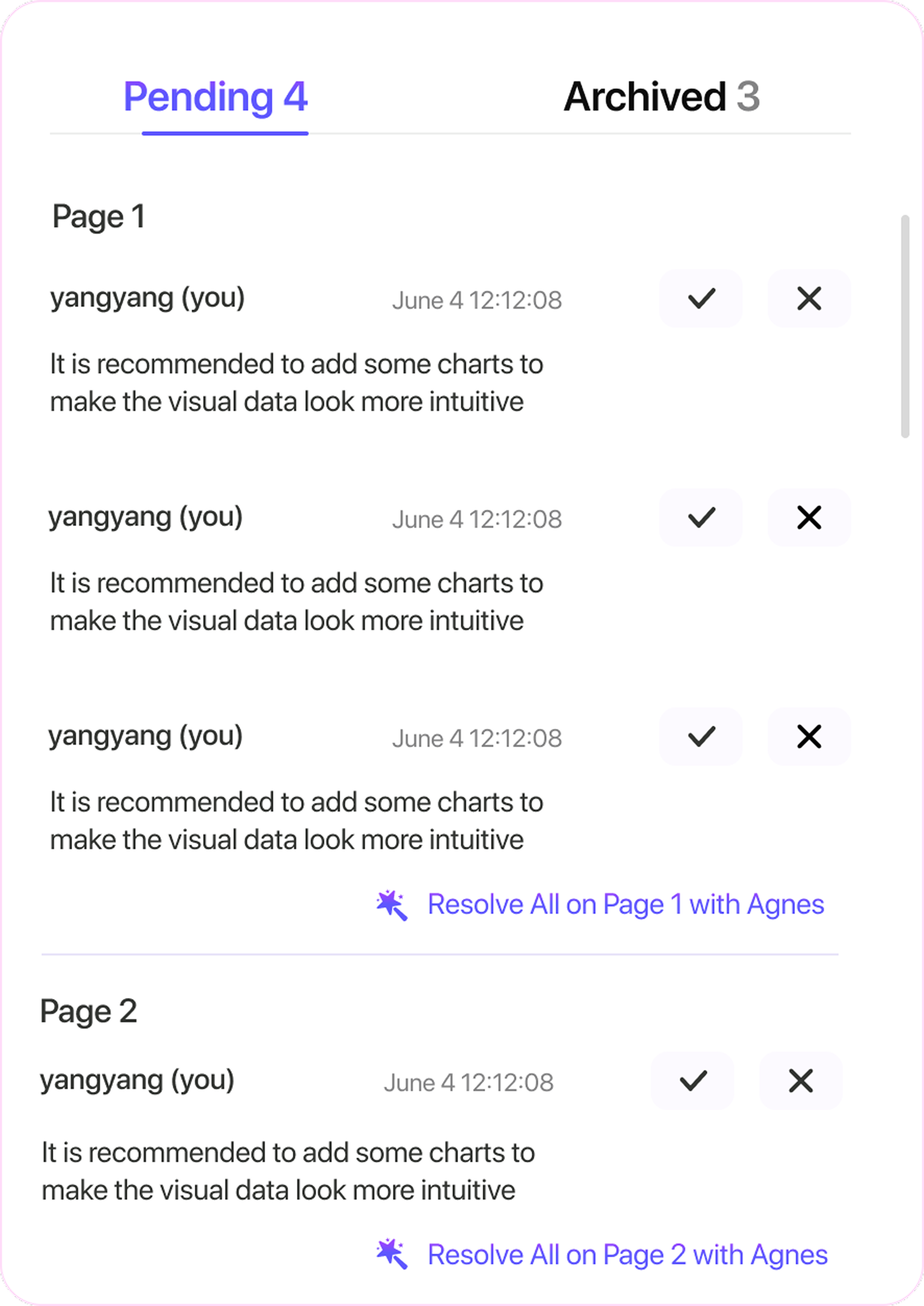 Comments tab layout placeholder
